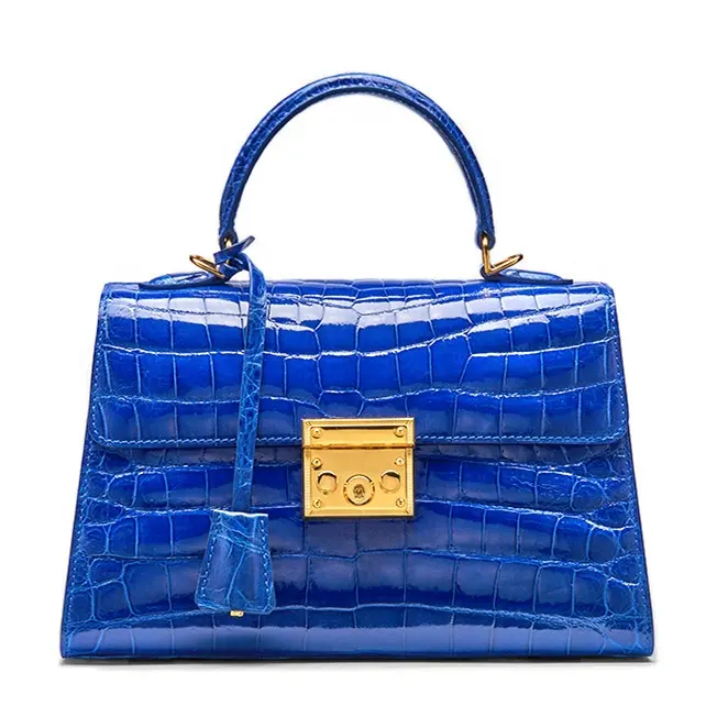 Crocodile style leather handbags for lady, fashion crocodile pattern trendy tote bag for women