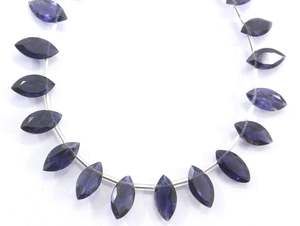 Iolite-GEMA Natural tallada en forma de marquesa, cuentas de piedra tallada lateral, fabricación de joyas, precio al por mayor - Product Image 5