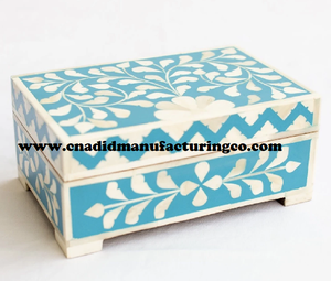 Caja de joyería con incrustaciones de hueso rectangulares hechas a mano de madera Natural con almacenamiento de pañuelos para collares, pulseras, anillos, colgantes, pendientes - Product Image 2