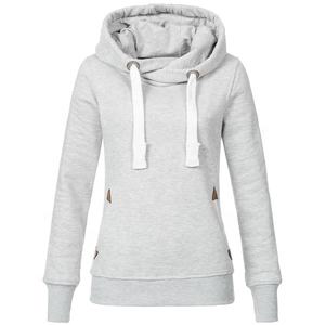 Sweats à capuche à manches longues pour femmes couleur unie 100% coton Logo avant à lacets Collection automne et hiver - Product Image 5