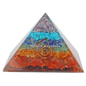 7 Chakra Agate <b>Orgonite</b> Carved Engraved Feng Shui Buddhist Healing Pyramids for Home Decoration - Product Image 1
