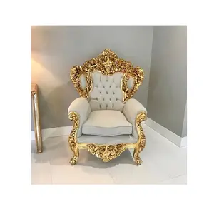 Admirable Design White And Gold Color King Throne Chair With Finest Quality Wedding Chair At Affordable Price