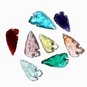 Colorful Gemstone Heart Shape Eco-Friendly Free Form Carved Arrowheads at Low Price Healing - Product Image 1