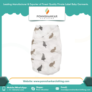 Baby Muslim <b>Swaddle</b> Blanket Flower Pattern OEM Service Custom Cotton Baby Muslin Blanket - Product Image 2