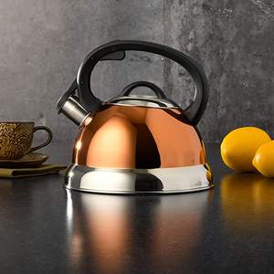 Stylish <b>Copper</b> Tea Kettle with Black <b>Handle</b> Metal Construction for Table Decoration in Hotels Restaurants and <b>Kitchen</b> Use - Product Image 6