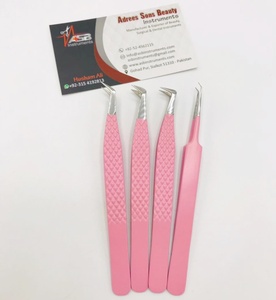 Pince à cils professionnelle bébé rose diamant poignée 90 degrés pince à épiler volume de botte en acier inoxydable durable pince à cils classique - Product Image 1