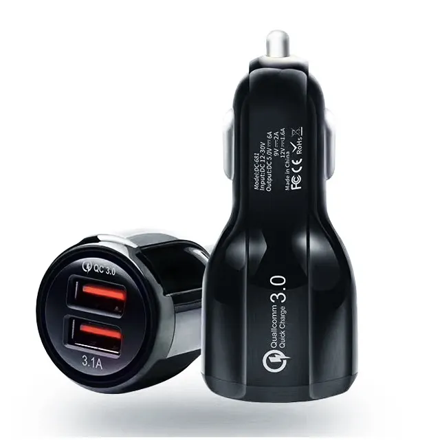 UUTEK 2021 tout neuf QC 3.0 nouveau Design 2 ports Usb chargeur de voiture électrique expédition chargeur de batterie de voiture RS-681