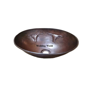 Fregadero de cobre martillado Tamaño personalizado Lavabo de lujo Undermount Superventas Última llegada Fregadero de cocina de cobre al por mayor - Product Image 5
