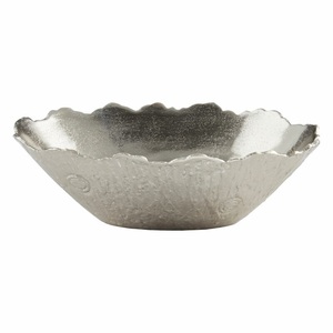 Fancy Leaves Serving Bowls in <b>Silver</b> Aluminum Serving Bowls for Home Use and Home Decor and Food Serving - Product Image 3