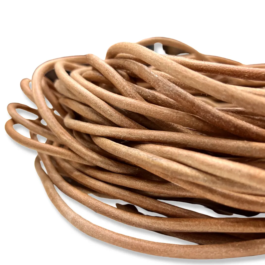round natural leather cord