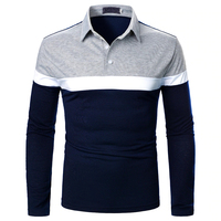 Polo à manches longues en mélange de coton et de polyester sur mesure polo à manches longues t-shirts polo chemise à manches longues pour hommes ajusté