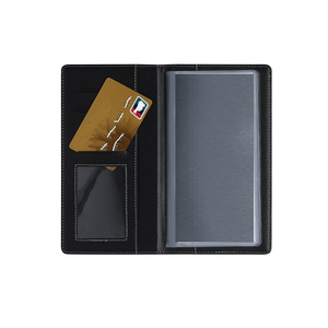 Couverture de dames en cuir Pu de haute qualité, avec porte-cartes, de couleur noire, pour dames - Product Image 1