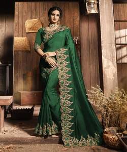 Banarasi soie Jacquard Saree avec chemisier femmes portent des dames fête Festival tenue quotidienne doux coton soie Sari en gros bas prix ethnique - Product Image 4