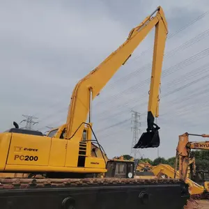 Excavadora anfibia usada de alta calidad con brazo largo komatsu pc200, excavadora de dragado