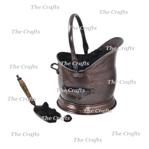 Seau à charbon de bois noir en fer avec pelle et poignées, qualité supérieure, pour usage en jardin - Product Image 4