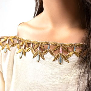 Costume de pelouse brodés pour femmes, costume matelassé et non cousu pour dames, tenue élégante du pakistan-oriental, de la guerre salée, 3 pièces - Product Image 6