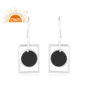 Pendientes de Piedras Preciosas de Ónix Natural Hechos a Mano, Plata de Ley 925, Pendientes con Símbolo de Paz para Niñas, Venta al por Mayor - Product Image 2