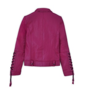 Veste de motard de Moto pour femmes, Design classique, peau d'agneau noir, couleur violette, dans toutes les couleurs, nouvelle collection 2020 - Product Image 2