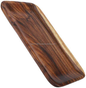 Handmade Modern Eco-Friendly Wooden <b>Platter</b> Serving Tray <b>Disposable</b> Kitchenware for Party Home Hotel Restaurant Use - Product Image 1