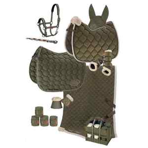Coussinets de selle de cheval équin en vrac ensemble d'allumettes coton confort cheval équin anglais pour équitation spectacles saut brossage ensemble de bottes