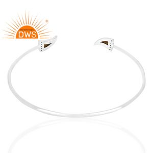 Charming Horn Tiger Eye <b>Gemstone</b> <b>Bracelet</b> Fine Sterling 925 Silver Designer Cuff <b>Bracelet</b> Jewelry Supplier Classic Collection - Product Image 3