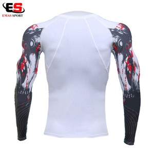 Tops de entrenamiento de LICRA a la moda para hombre, ropa de fitness OEM de manga larga con logotipo personalizado para adultos - Product Image 2