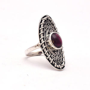 ยาวแหวนพลอยสีดำนิลพลอย925เงินสเตอร์ลิงทำด้วยมือทรงกลม Boho แหวนเงินสำหรับผู้ผลิตและซัพพลายเออร์ - Product Image 3