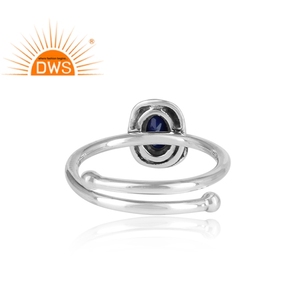 Anillo de plata 925 oxidado para todos los tamaños, proveedor de joyería, ovalado, lapislázuli, GEMA, fabricante de joyería - Product Image 4