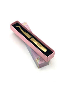 Pince à épiler professionnelle d'extension de cils de Volume de botte russe de Plasma d'or avec votre propre Instrument de beauté de Logo personnalisé - Product Image 6