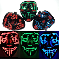 Masque d'Halloween, masque Adan, masque de tête en silicone réaliste pour Halloween, masque lumineux d'Halloween