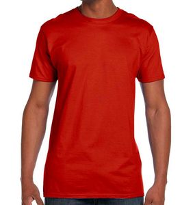 Hanes Ring Spun Camiseta al por mayor de algodón 100% algodón cuello redondo, deportivo manga corta Casual Plain Red transpirable camiseta - Product Image 1