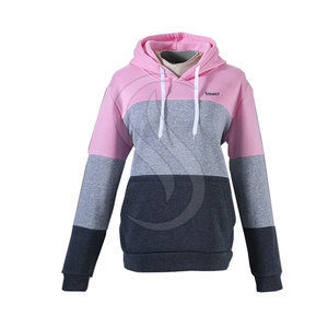 <b>Women</b> Color Blocking Hoodie Tracksuit Set Casual Full Sleeve Sweatshirt With Side Pockets Autumn Wear - Product Image 2