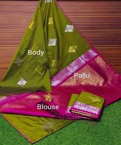 Banarasi Seda Jacquard Sari Blusa Señoras Fiesta Festival Uso diario Venta al por mayor Precio bajo Algodón suave Seda Sari Indio paquistaní - Product Image 5