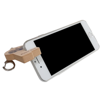 Soporte y Base para Teléfono Móvil Mini, Portamonedas, Llavero, Diseño Creativo, Soporte para Tablet de Madera, Portátil y Duradero, para Regalo