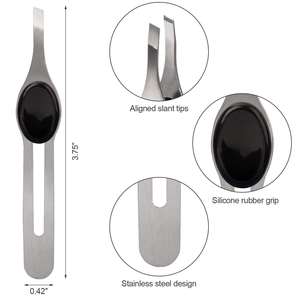 Pinzas para Pestañas de Marca Privada al por Mayor OEM con Empuñadura de Goma de Silicona, Herramienta Profesional para Pestañas - Product Image 2