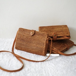 Bolso de Playa Rectangular de Ratán Hecho a Mano, de Alta Costura y Lujo, Bolsos de Ratán Vietnamitas para Mujer - Product Image 6