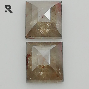 Boucles d'oreilles à facettes pour femme, grosses, naturelles, vert, pêche, carré, diamants, nouveauté, 1.85 CT - Product Image 3