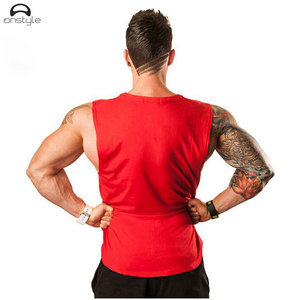 Wholesale Custom Men's Sleeveless Spandex Gym Tank <b>Top</b> Breathable Workout Sports <b>Vest</b> for Running Fitness Embroidery Button - Product Image 2