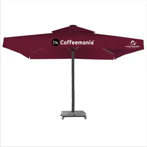 Sun shade custom umbrella cafe outdoor umbrella beach sun restaurant umbrella coffee exterior pool cranck aluminum