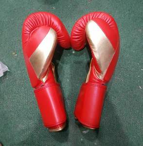 Guantes de boxeo profesionales de cuero PU Diseño personalizado Empuñaduras de mano elásticas transpirables Correa de muñeca ajustable Grappling Sparring - Product Image 2