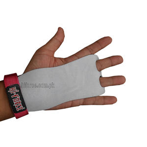 Guantes de levantamiento de pesas de cuero Premium con empuñaduras de mano con logotipo para entrenamiento físico Deadlifting Shrugs Kettlebells Barbell Workouts - Product Image 1