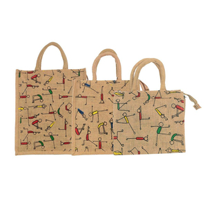 Best Quality Handmade Jute Bag Decorative Multipurpose <b>Lunch</b> Bag with Zip Trending Design by Indian Supplier for Promotions - Product Image 1