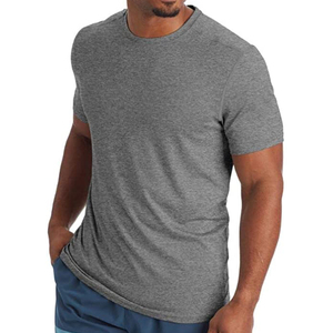 T-shirts de course personnalisés pour hommes T-shirt à col rond à séchage rapide avec impression numérique Tissu tricoté en polyester/coton - Product Image 1
