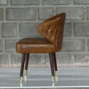 เก้าอี้รับประทานอาหารเฟอร์นิเจอร์บ้านเหล็กและหนังพร้อมวัสดุโลหะ - Product Image 3