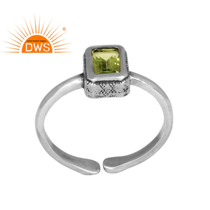 Oxidized Solid Sterling 925 Silver Ring For All Sizes Wholesale Natural Peridot Gemstone Ring Jewelry Classic Collection - Product Image 1