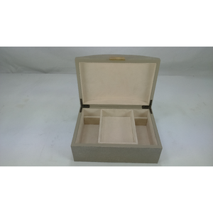 DAPHOCO Vietnam Origin Light Grey Lovy Color 0097 MDF Core Resin Faux Shagreen Brass <b>Lock</b> Jewellery <b>Box</b> - Product Image 2