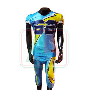 Vêtements de football américain de compression pour 32 équipes avec logo personnalisé ensemble d'uniformes de grande taille sans manches respirants avec broderie par sublimation - Product Image 3