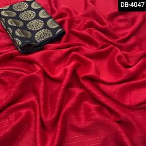 Vêtements ethniques indiens, magnifique tenue 1 pièce, Georgette unie, avec Zari arc-en-ciel, Sari et brocart colorés, Blouse fantaisie pour femmes - Product Image 3