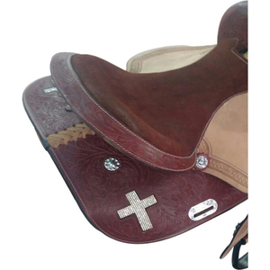 VENDO CUERO GENUINO MONTURA WESTERN SILLA CRUZ incrustada EN; dólar 65 tamaños 14 15 16 17 18 - Product Image 4