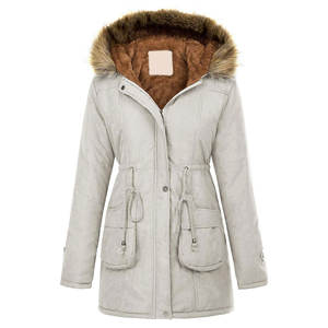 Branded OEM Women's Cotton Thicken Padded Parka Winter Denim Jacket Removable <b>Fur</b> Hood <b>Coat</b> - Product Image 5